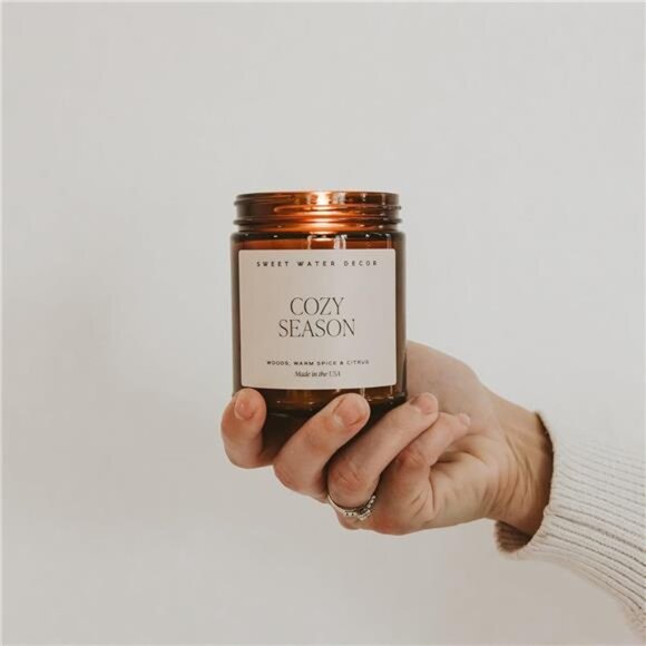 Cozy Season Soy Candles - Fall Candles with Woods, Warm Spice, and Citrus Scent - Picture 9 of 10